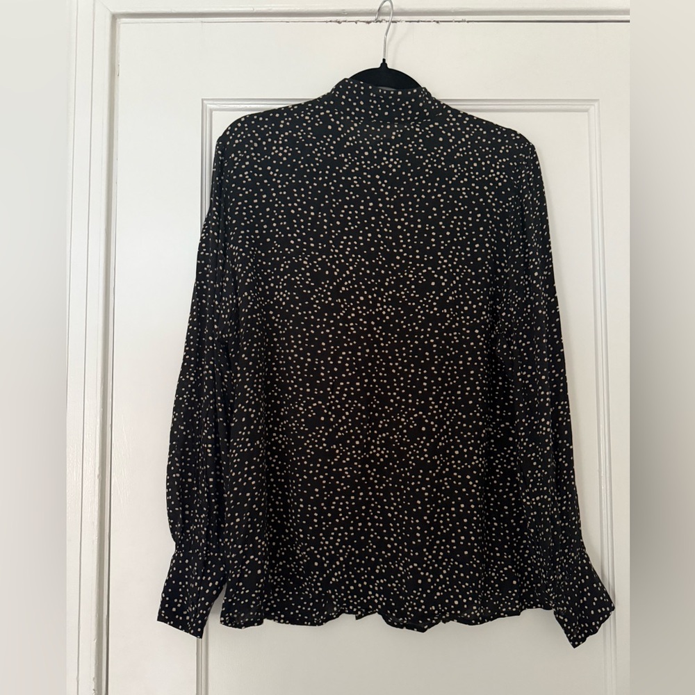 NWOT - YAYA black blouse with white polka dots - size 40 - Picture 4 of 8
